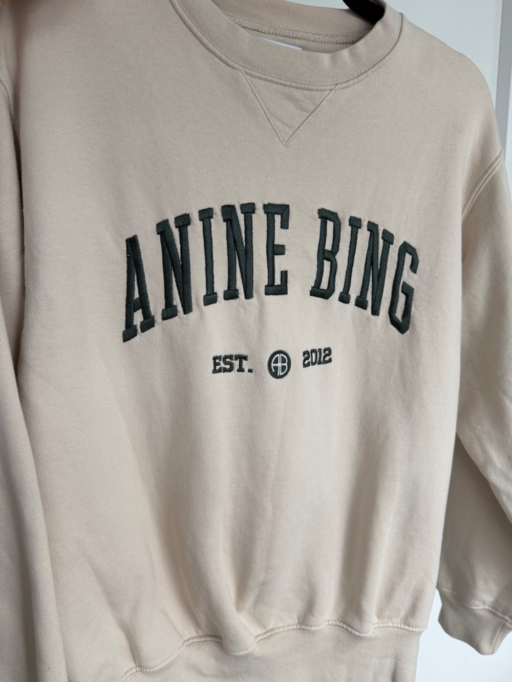 Anine Bing Sweatshirt XS | Anine Bing Crewneck Sweatshirt Embroidered
